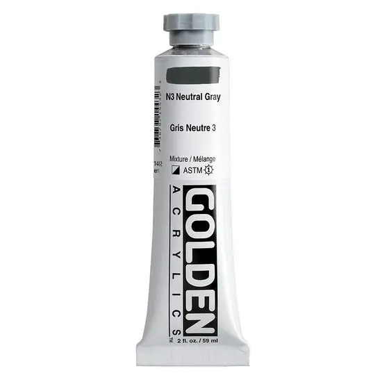 Neutral Gray #3 Heavy Body Acrylic Paint – 2 Oz Artist-Grade Tube 1
