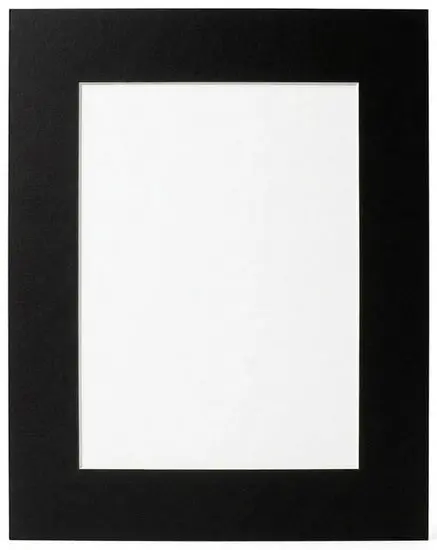 Neutral Ph Black Mat Board – 16×20 Inch With 8×12 Inch Opening 1