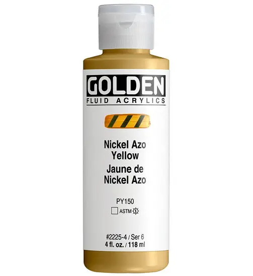Nickel Azo Yellow Acrylic Fluid Paint – 4 Oz Bottle 1
