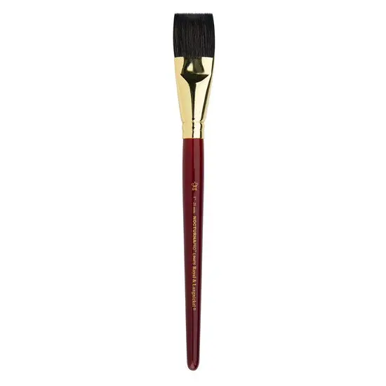 Nocturna Short-Handle Flat Wash Brush – 1 Inch Width 1