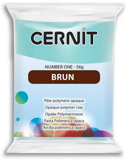 Number One Polymer Clay – Opaque Brown, 56G Block 1