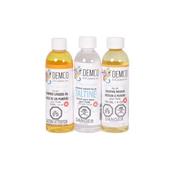 Oil Painting Mediums Kit – Three 120 Ml Bottles: Linseed, Stand, And Diluent 1