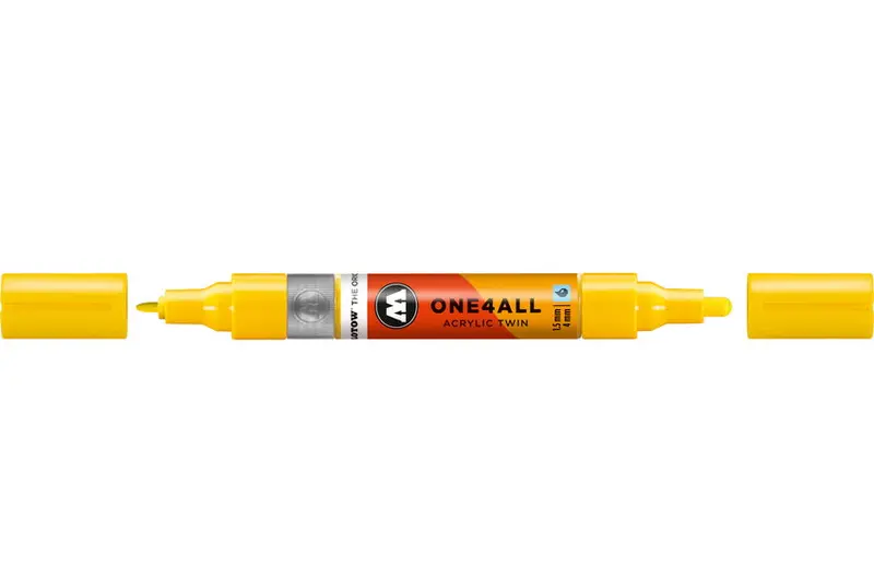 One4All Dual-Tip Marker – Zinc Yellow, 1.5–4 Mm Brush & Fine Tip 1