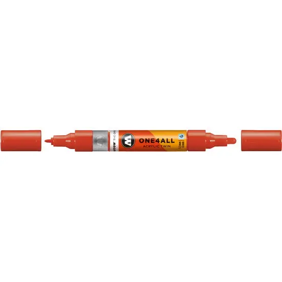 One4All Twin Acrylic Marker – Dual Tip (1.5Mm & 4Mm), Vermilion 1