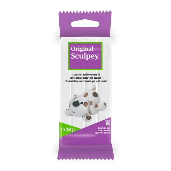 Original Sculpey Polymer Clay – Oven-Bake White (454 G, Non-Toxic) 1