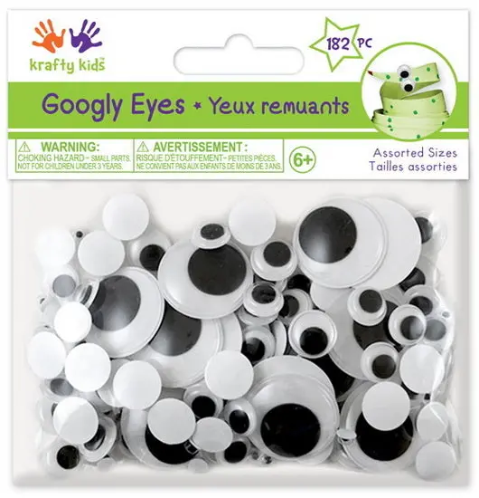 Pack Of 182 Wiggly Eyes – Black And White Mixed Sizes 1
