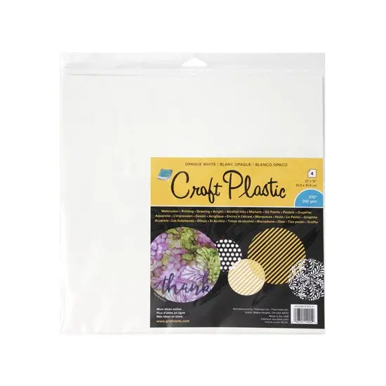 Pack Of 4 White Craft Plastic Sheets – 12 X 12 Inches Each 1