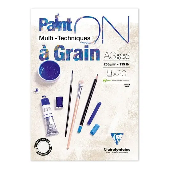 Paint’On Mixed Media Pad – Textured Grain Surface, 8.3 × 11.7 Inches (210 × 297 Mm) 1
