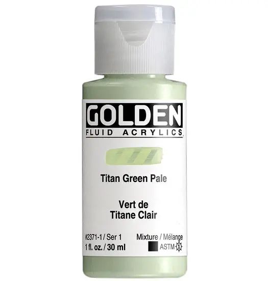 Pale Titanium Green Fluid Acrylic – 1 Oz (30Ml), Series 1 1
