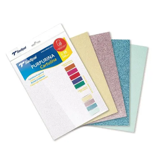 Pastel-Colored Glitter Cardboard Pack – 5 Sheets For Craft And Collage 1