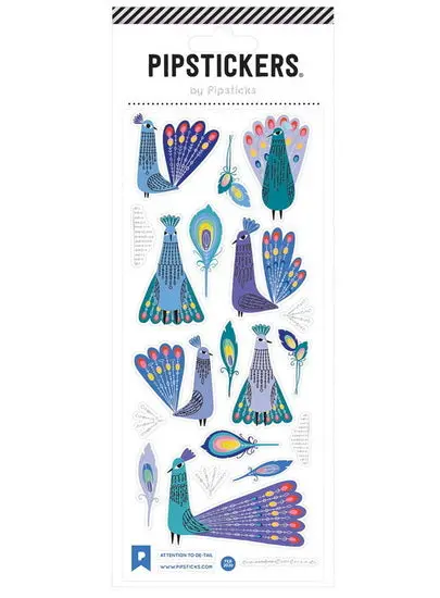 Peacock & Feather-Themed Decorative Sticker Sheet 1
