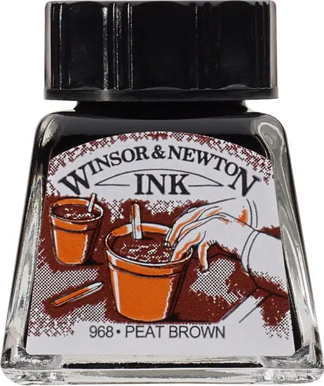 Peat Brown Drawing Ink – 14Ml Bottle 1