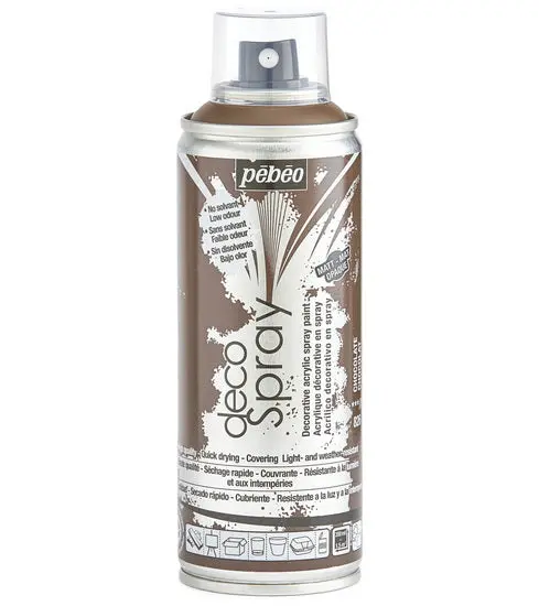 Pebeo Vitrail Acrylic Spray Paint – Chocolate Metallic Finish, 400 Ml Can 1