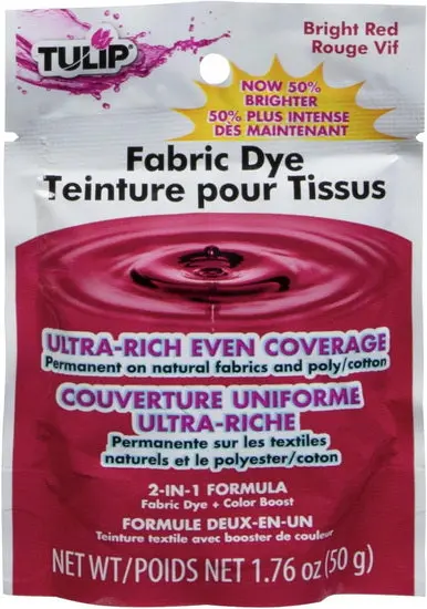 Permanent Fabric Dye In Vibrant Red – 50G 1