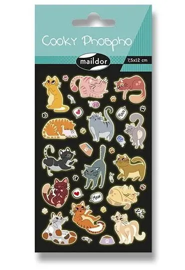Phosphorescent Cat-Themed Cookie Stickers 1