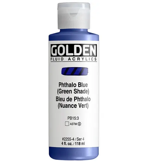 Phthalo Blue-Green Fluid Acrylic Paint – 4Oz Highly Pigmented, Flowing Consistency 1