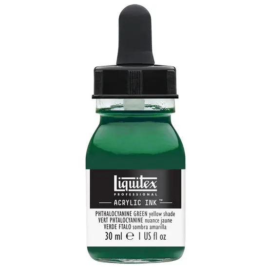 Phthalocyanine Green (Yellow Shade) Acrylic Ink – 30 Ml Fluid Formula 1