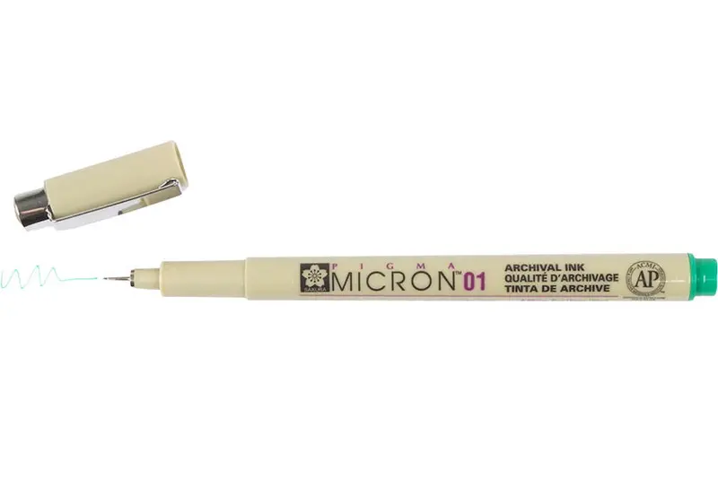 Pigma Micron Fineliner – 0.25 Mm Tip, Permanent Green Ink 1