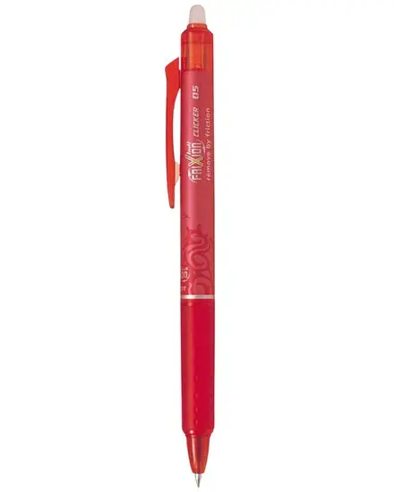 Pilot Frixion Clicker Gel Ink Pen, Red, 0.5Mm Tip 1