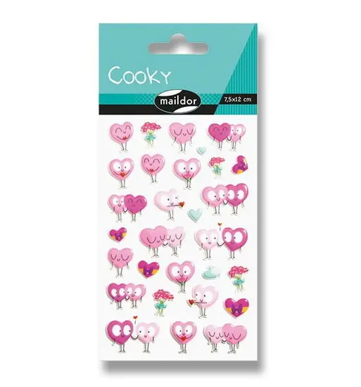 Pink Heart-Themed Cookie Stickers – Food-Safe Decorative Labels 1