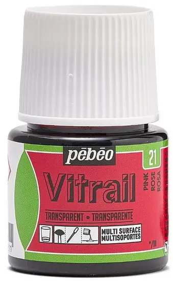 Pink Stained-Glass Paint – 45 Ml Vitrail Formula 1