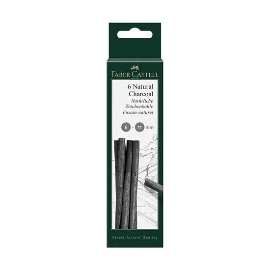 Pitt Charcoal Stick Set – 12-Piece Assortment (6–11Mm, Pure Black) 1