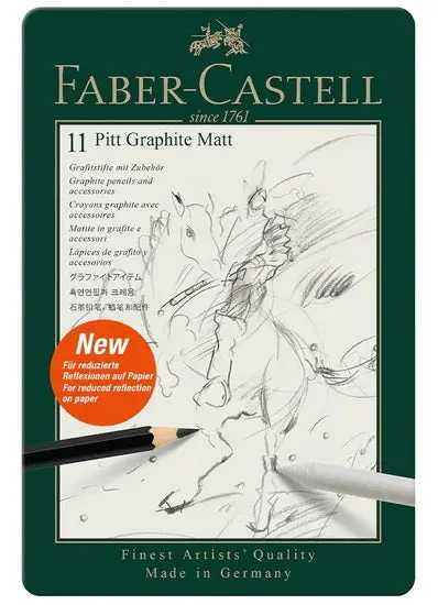 Pitt Matte Graphite Pencil Set – 11-Count, Professional Grade 1