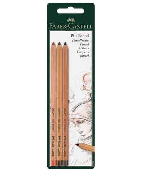 Pitt Pastel Pencil Set – Three Earthy Brown Shades, Soft Core 1