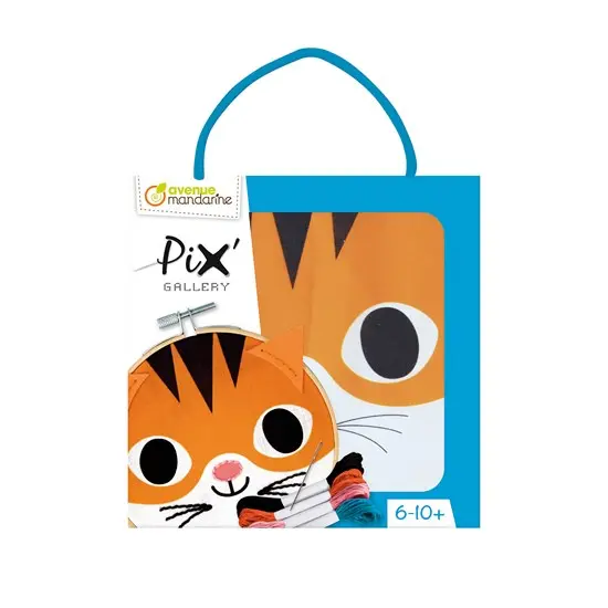 Pix’ Gallery Cat Tambourine Embroidery Kit – Beginner-Friendly Craft Project 1