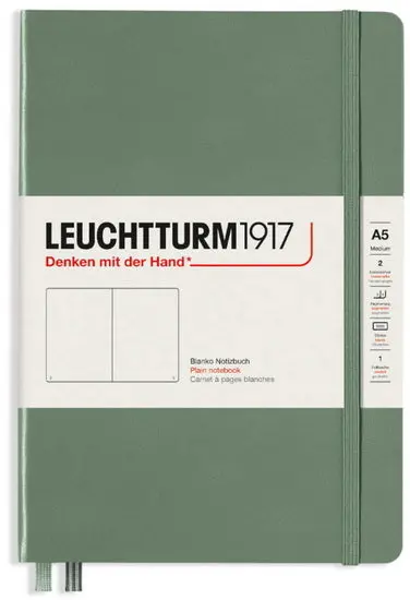 Plain A5 Notebook – Olive Green Cover, 251 Pages 1