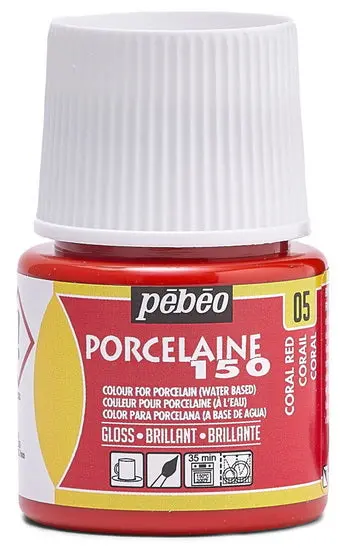 Porcelaine 150 Porcelain Paint In Coral Red – 45Ml 1