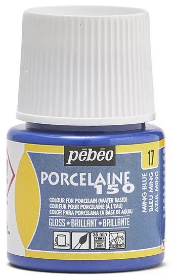 Porcelaine 150 Porcelain Paint – Ming Blue, 45 Ml Oven-Bake Ceramic Finish 1