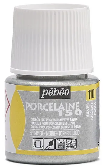 Porcelaine 150 Silver Porcelain Paint – 45Ml Oven-Fireable Glass & Ceramic Medium 1