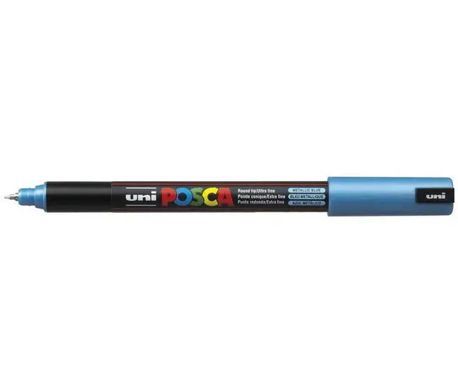 Posca Pc-1Mr Metallic Blue Marker With Fine Pen Tip 1