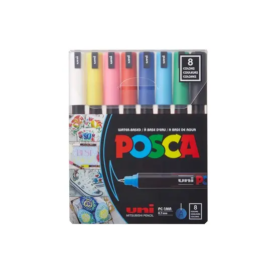 Posca Pc-1Mr X-Fine Tip Marker Set – 8 Classic Colors 1