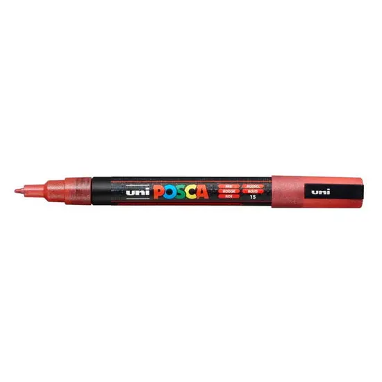 Posca Pc-3M Glitter Effect Marker – Bullet Tip, Red 1