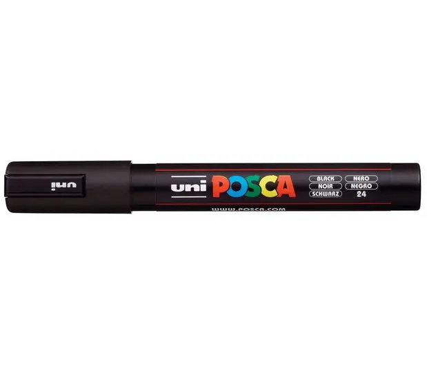 Posca Pc-5M Bullet-Tip Paint Marker – Matte Black Finish 1