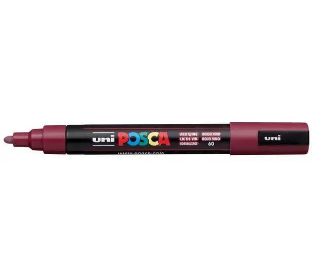 Posca Pc-5M Marker – Wine Red, Bullet Tip, Medium Line 1