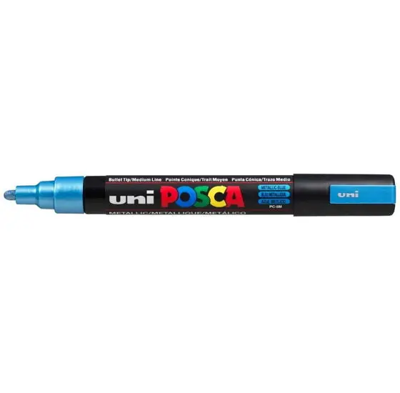 Posca Pc-5M Metallic Blue Marker With Bullet Tip 1