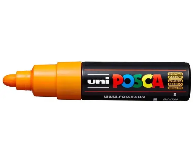 Posca Pc-7M Bullet-Tip Marker – Vibrant Yellow 1