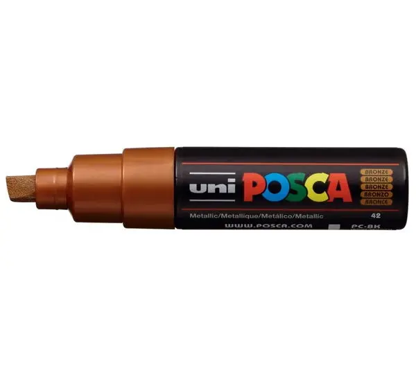 Posca Pc-8K Chisel Tip Marker In Metallic Bronze 1