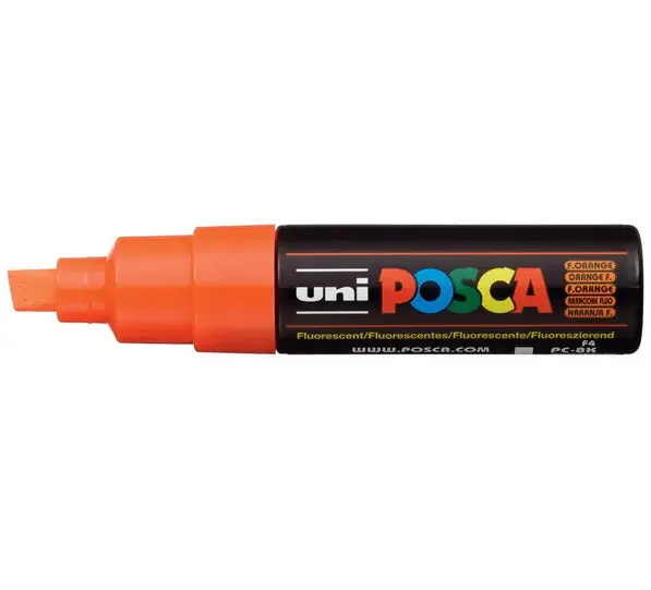 Posca Pc-8K Fluorescent Orange Marker With Chisel Tip 1