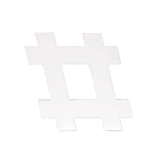 Pre-Primed Paper Mâché Hashtag Symbol – Lightweight Craft Shape 1