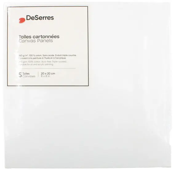 Pre-Stretched Canvas Boards – 8 × 8 Inches, Pack Of 5 1