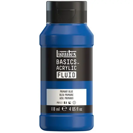 Primary Blue Fluid Acrylic Paint – 4Oz Basics Line 1