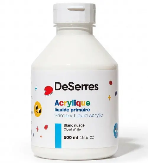 Primary Liquid Acrylic – Cloud White, 500 Ml, High-Flow & Opaque Coverage 1
