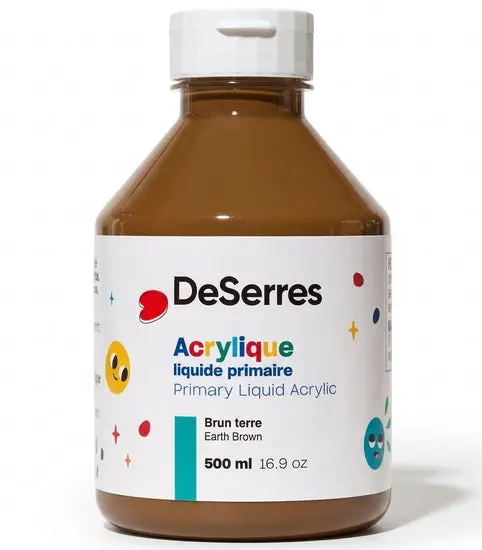 Primary Liquid Acrylic Paint – Earth Brown, 500 Ml 1