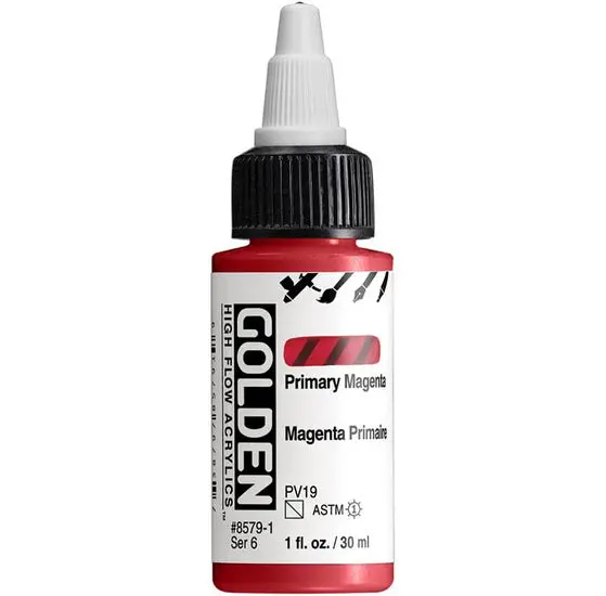 Primary Magenta Acrylic High Flow Paint – 1Oz Bottle 1