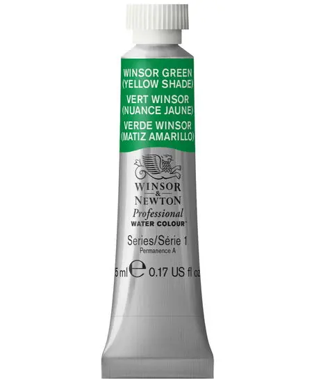 Professional Watercolor Paint – Winsor Green (Yellow Shade), 5 Ml Tube 1