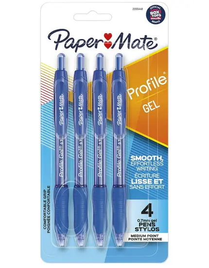 Profile Retractable Gel Ink Pens – Pack Of 4 Blue 1